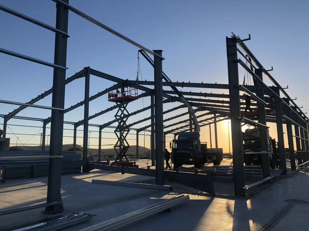 Grote span, korte bouwperiode, milieuvriendelijke gegalvaniseerde staalconstructie fabrieksgebouw