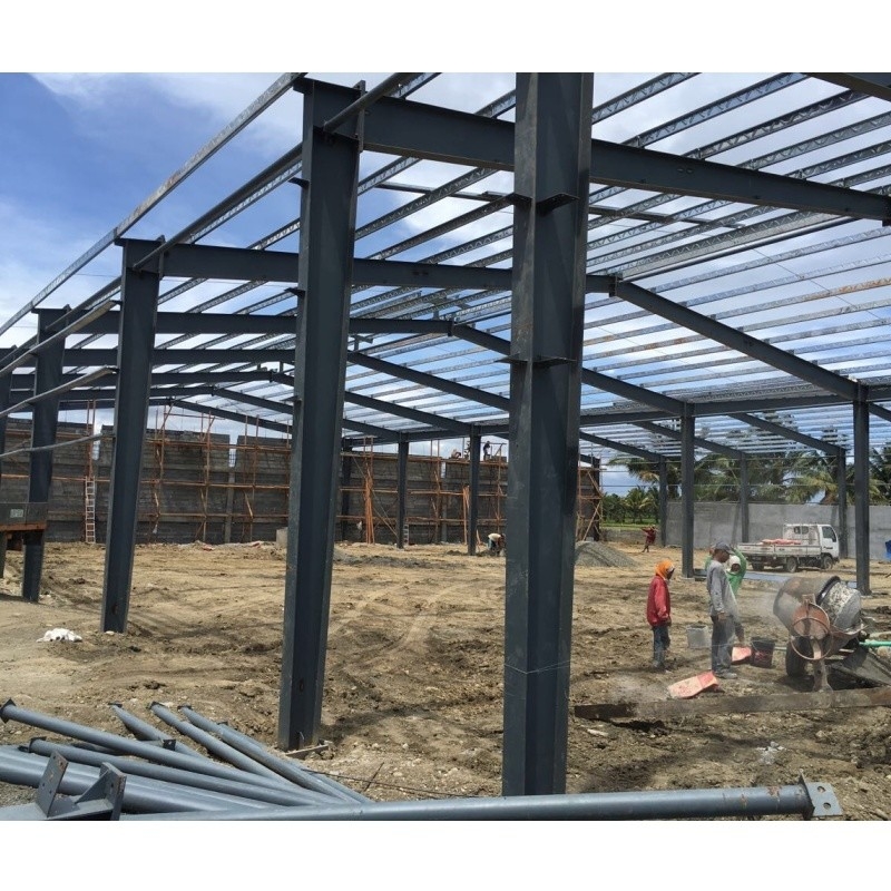 Export naar de Filippijnen Brick Wall Hot Dip Galvanized C-vormig Gegalvaniseerd Stalen Frame Voor Warehouse Building