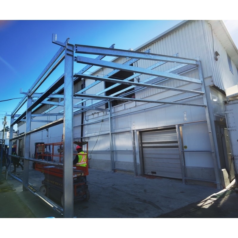 Prefab licht staal gebouw metalen gebouw staal gebouw voor een warmdip galvanisatie magazijn