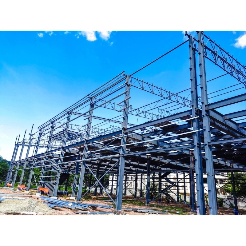 Gegalvaniseerde roestvrije metaalfabriek met staalconstructie Gebouw staalconstructie fabriek magazijn