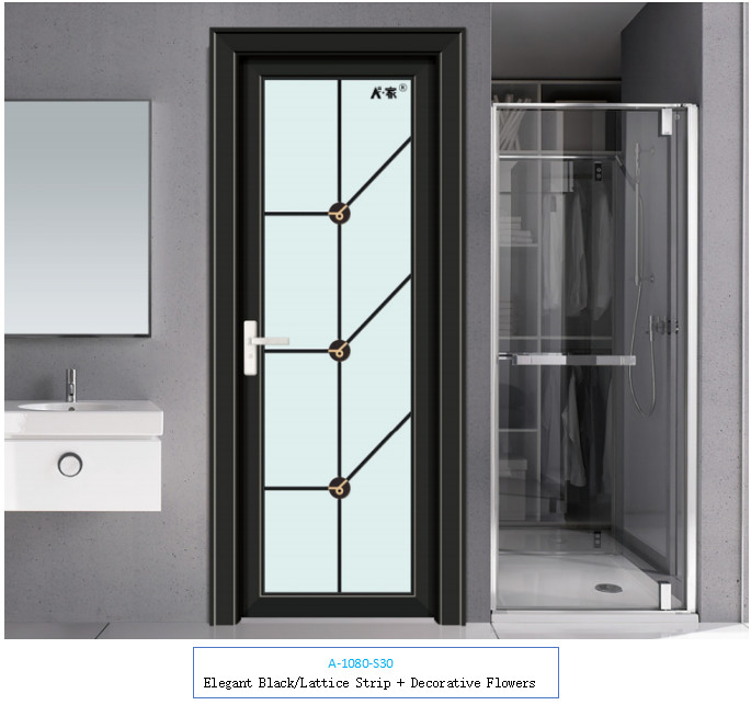 Badkamer swingdeur van aluminiumlegering, een verscheidenheid aan patronen om uit te kiezen en aan te passen