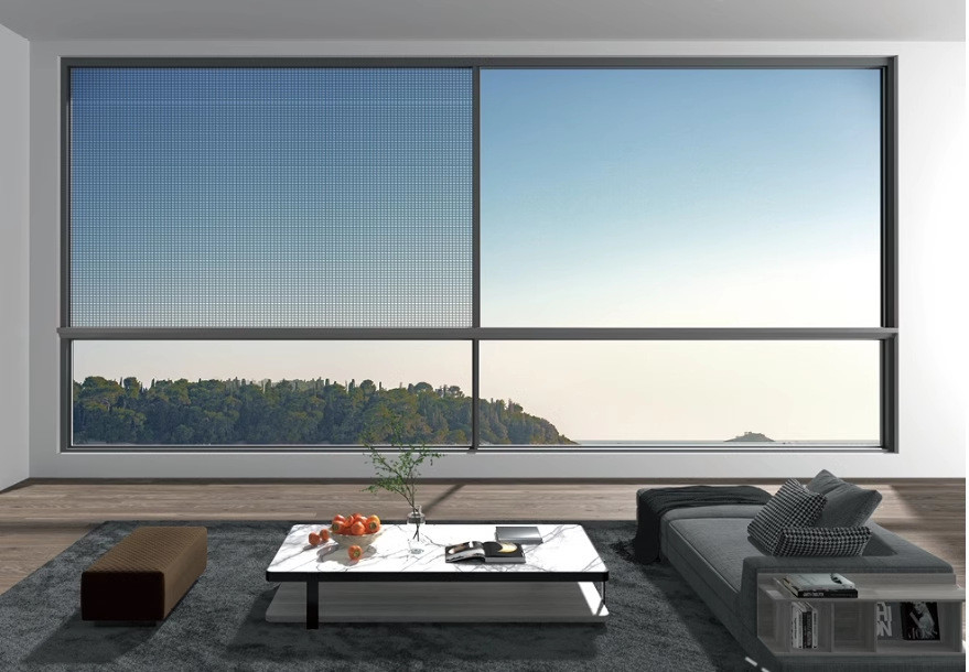 130-serie Suspended Six Track Thermal Break Sliding Window Aluminiumlegering 6063-T6 Villa Gesloten Balkon Vloer tot Plafond Glas