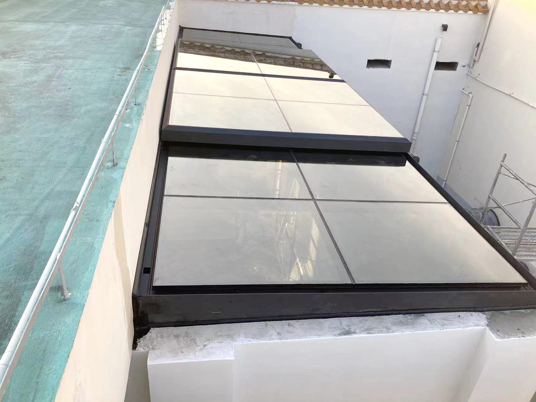 Dubbelglas aluminium elektrisch dakraam dak voor ziekenhuis restaurant hotel huis terras dak