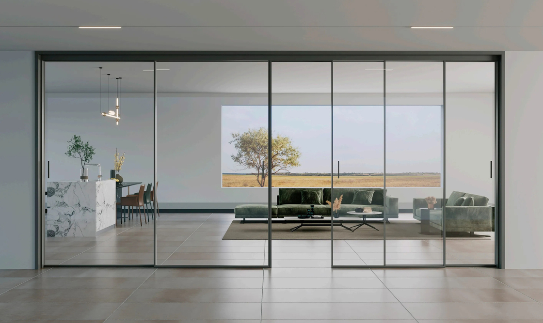 Slim Frame Aluminium Minimalist Schuifdeur Buitendeuren Voor Villa's Hotel Kantoren Keuken Huis